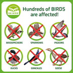 De-Bird Scare Tape, Reflective Bird Deterrents for Outside to Keep Birds Away, Easy-Install Bird Tape to Stop Damage, Roosting and Mess (125ft Roll)