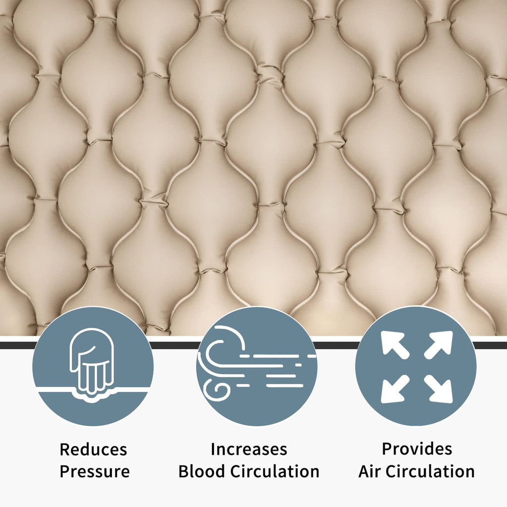 Alternating Air Pressure Mattress, Bedsore Mattress for Elderly Bedridden Patients, Hospital & Home Mattress Topper with Quiet Pump Waterproof, Heat Resistant Ulcer Cushion Pad