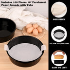 HUAKENER 10 Inch Cake Pan - Set of 2 Round Cake Pans with 70 Pieces Parchment Paper, Non-stick Cake Baking Pans, Dishwasher Safe