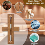 Asidius Red Cedar Sauna Timer, Wall-Mounted 360° Rotating 15 Minute Sand Timer, Sauna Accessories for Infrared Sauna, Home Sauna, Sauna Box
