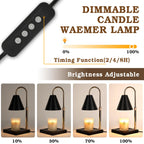 Candle Warmer Lamp with Timer Dimmer, Electric Candle Lamp Warmer for Bedroom Decor, Women Gifts for Christmas, Adjustable Metal Candle Lamp, Mom Gifts Ideas, Home Decor for House Warming Gifts, Black