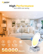 Ensenior 24 Pack 6 Inch LED Recessed Ceiling Light, Dimmable, 2700K-5000K 5CCT, 1200LM 12W 120V, High Brightness Canless Wafer Downlight - ETL&FCC&IC