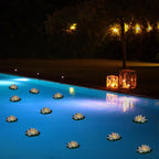 LACGO 12 PCS Waterproof Floating Lotus Light - 6'' Floating Flower Light Battery Operated Water Activated Warm White Pool Flower Lamp Wedding Anniversary Garden Decoration(6 Inch, White)