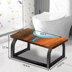 OugeWood Toilet Stool Poop Stool, Load Bearing 660LB Bathroom Toilet Stool Squat Adult 7" Wooden Metal Squatting Poop Stool Portable Potty Stool Toilet Assistance Steps Stool for Kids Seniors Patented
