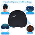 ComfiTECH Migraine Ice Head Wrap, Headache Relief Hat for Migraine Cap for Tension Puffy Eyes Migraine Relief Cap for Sinus Headache and Stress Relief Cold Compress (Black & Pink)