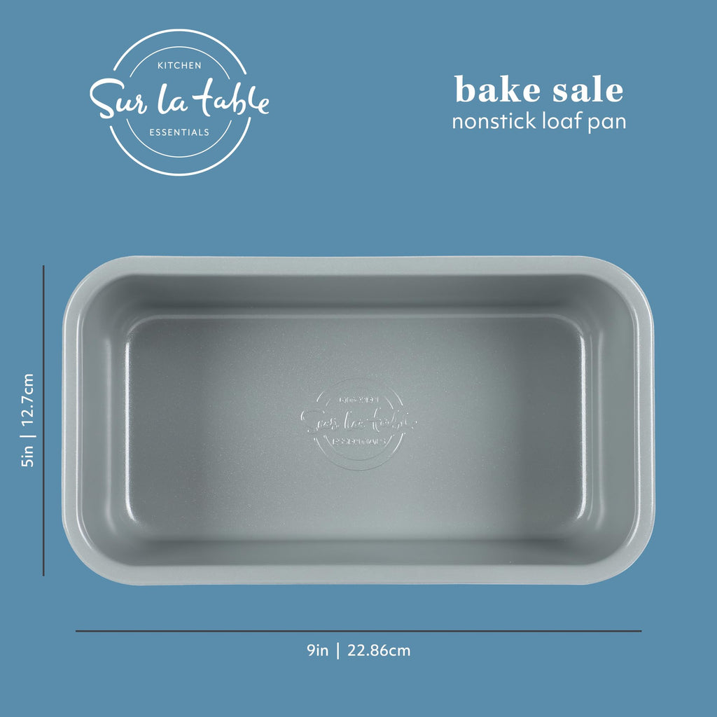 Sur La Table Kitchen Essentials Bake Sale 9 X 5 Inch PFOA, PFAS, PTFE Free Nonstick Loaf Pan - Linen White (Pack of 4)