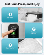 Aeitto Nugget Ice Maker Countertop, 42lbs/24H Ice Machine with 1.5L Water Tank, Rapid Ice Release in 6 Mins, Self-Cleaning Pebble Ice Maker with Basket and Scoop for Home Office RV and Party, Silver