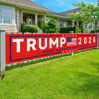 YINBTTER Donald Trump 2024 Make America Great Again Large Banner Sign Flag with Brass Grommets,Trump For President Save America Outdoor Sign House Banner Yard Lawn Decoration 118X18''
