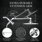 Veken 11.8 Inch Rectangle High Pressure Rain Shower Head Combo with Extension Arm- Wide Showerhead with 5 Handheld Water Spray - Adjustable Dual Showerhead with Anti-Clog Nozzles - Silver Chrome