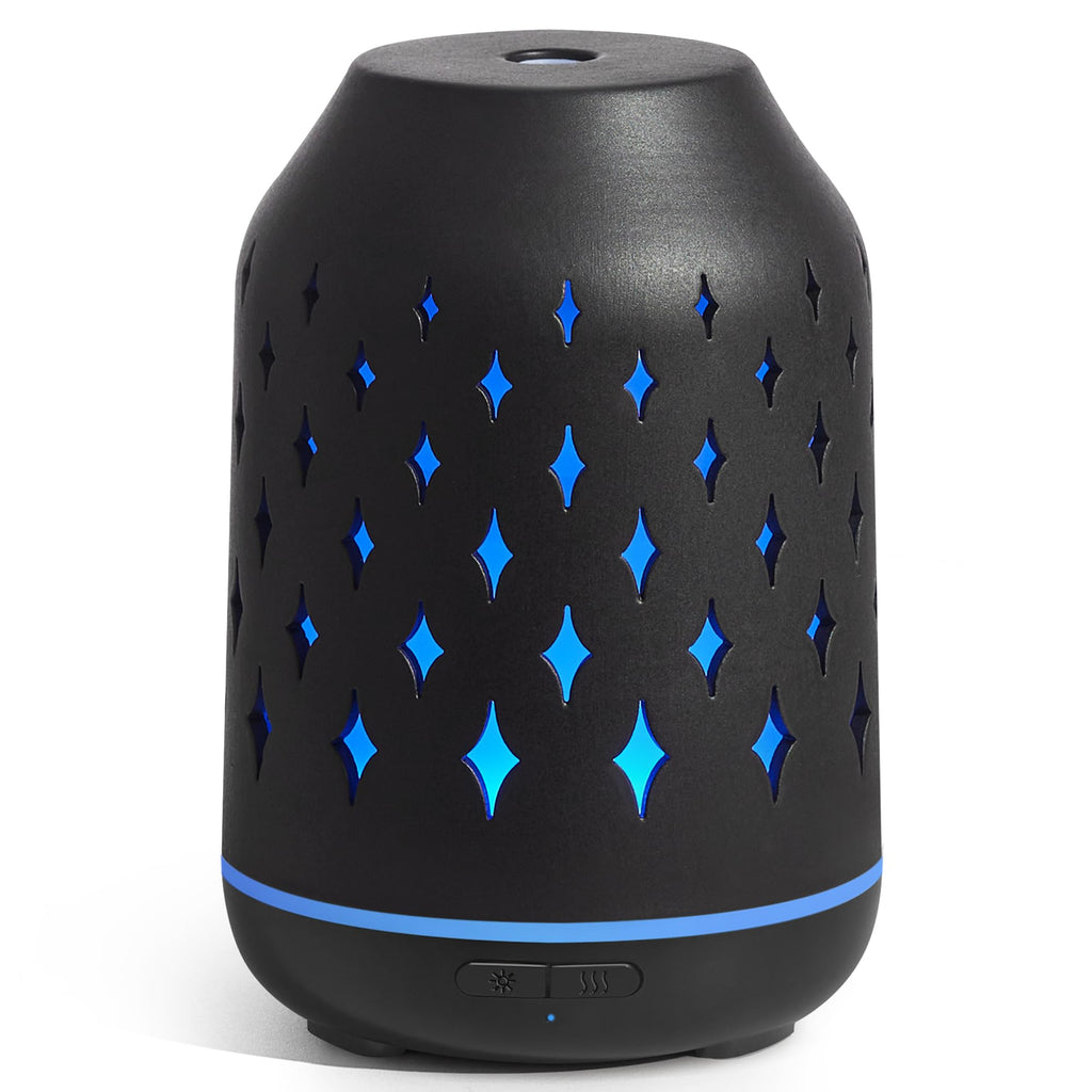 InnoGear Aromatherapy Diffuser, 150ml Ceramic Diffuser Ultrasonic Humidifier Cool Mist Essential Oil Diffusers for Home Air Diffuser with 2 Mist Modes Waterless Auto Off, Black