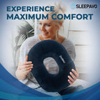 Sleepavo Butt Donut Pillow for Tailbone Pain Relief Cushion - Hemorrhoid Pillows - Sitting Butt Pillow for Office Chair, Travel, Car, Coccyx, Sciatica, Postpartum Pregnancy Sitting Donut Seat Cushion