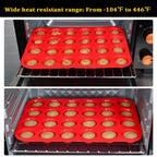 Silicone Mini Muffin Pan, 24 Cups Mini Cupcake Pans Silicone Muffin Tin for Baking Nonstick 2 Pack