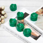 Windshell Green Flickering Flame Tealight Candles with 6H Timer (No Remote), Melting Design (Plastic), Battery Operated LED Flameless Tea Lights for Party, Wedding, Halloween and Christmas, Pack of 12
