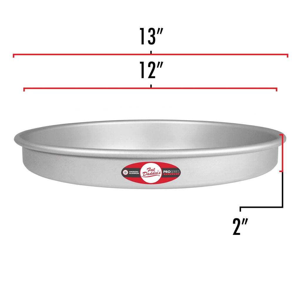 Fat Daddio's Anodized Aluminum Round Cake Pan, 12 x 2 Inch (Pack of 2)