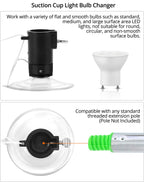 QWORK Professional Light Bulb Changer Kit - 3 Piece Set - Extension Pole Compatible, for High Ceiling Incandescent Bulbs with Standard, Floodlight & Recessed Changer