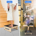 One Step Stool for Adults Seniors with Non-Slip Rubber Stepping Feet, Heavy Duty Platform Step Stools, 450 LB Portable Bed Steps for High Beds for Bathroom,Bedroom,Kitchen & Bedside Support,Light Wood