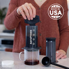 AeroPress Original Coffee and Espresso-style Maker, Barista Level Portable Coffee Maker with Chamber, Plunger, & Filters, Quick Coffee and Espresso Maker