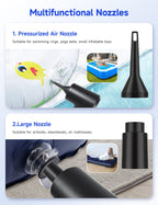 Compressed Air Duster,Fulljion 3-Gear to 51000RPM Electric Air Duster Portable Air Blower with LED Light, 6000mAhRechargeable Cordless Air Duster for Computer Keyboard Fast Charge(Black)