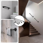 Rackickyer Shower Grab Bar, 2 Pack 12 Inch Gray Bathroom Grab Bar, 1.25" Diameter 304 Stainless Steel Anti-Slip Grab Bars for Bathtubs and Showers, Handicap Shower Grab Bar for Seniors Elderly