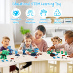 Dinosaur STEM Toys for Kids 3-5, Take Apart Dinosaur Toys with Electric Drill, Educational Building Toy & Construction Set, DIY Christmas Birthday Gifts for 3 4 5 6 7 8 Years Old Boys and Girls
