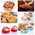 Large Cupcake Liners Aluminum Pans With Lids 40 Pack,LNYZQUS Square 10oz Small Cake Muffin Tin,Disposable Ramekins Baking Pan Containers For Brownie Mini Cake Bread Dessert-Gold