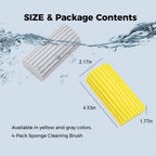 Jeymei 4-Pack Damp Clean Duster Sponge,Reusable Magic Dusting Sponge Brush for Cleaning Blinds, Glass, Baseboards,Vents,Railings,Mirrors,Window Track Grooves and Faucets (Grey,Yellow,Pink,Green)