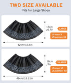 X-Large 100 Pcs Shoe Covers Disposable Non-Slip, Breathable Shoe Covers for Indoors, Slip-resistant, Durable, Non-Woven Booties for Shoes Covers,Stretchable Fits Up To13 US Men,Black