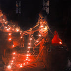 Twinkle Star 300 LED Window Fairy Curtain String Lights, 8 Modes Fairy Lights for Halloween Christmas Bedroom Wedding Party Home Garden Outdoor Indoor Wall Decorations, Orange, 2 Pack