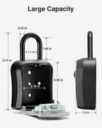 Puroma Key Lock Box, Portable Combination Lockbox Wall-Mounted Key Storage Box for House Keys, Resettable Code Safe Security Lock Box for Home, Office, Apartment Spare Key Storage (1 Pack, Gray)