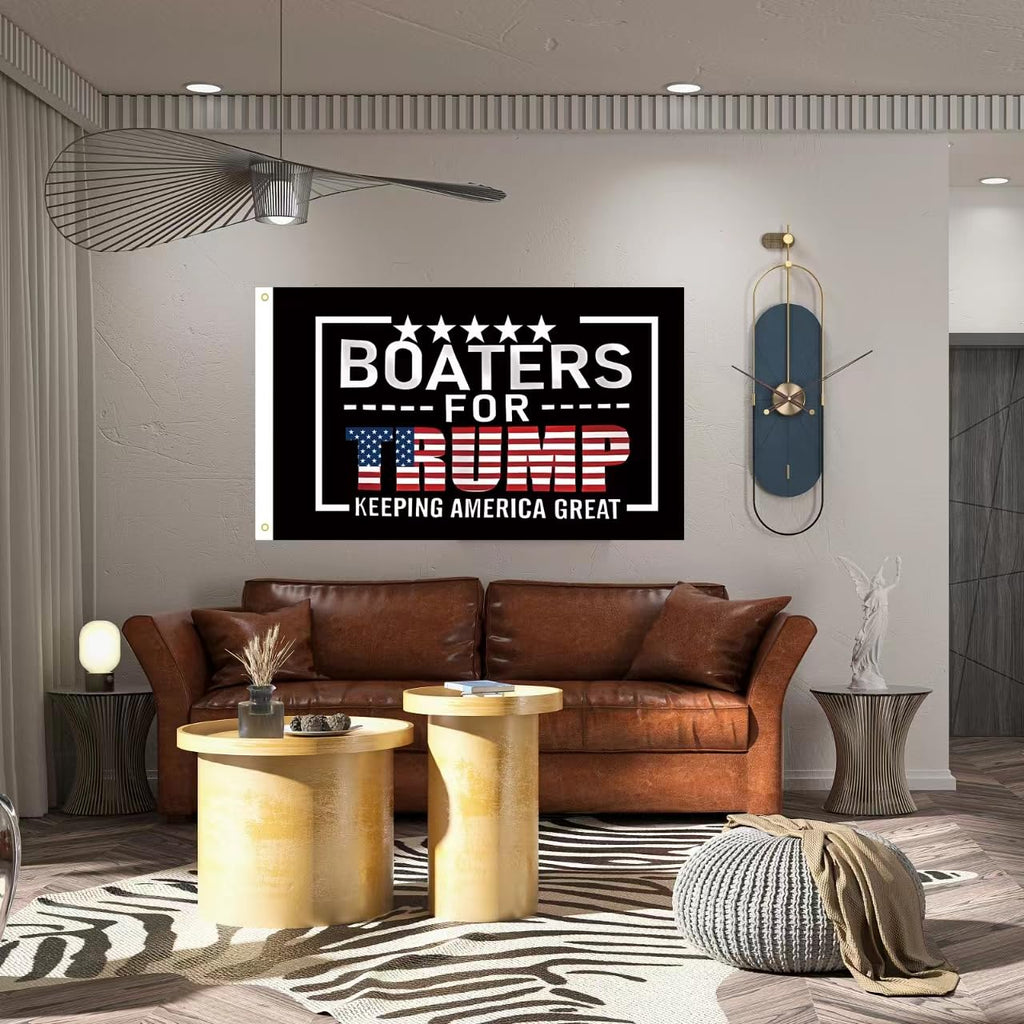 WENWELL Boaters for Trump 2024 Flag Double-Sided 3x5 Ft, Keeping America Great Flags Outdoor, Donald Trump President Flag for Boat with 2 Brass Grommets, Fade Resistant Durable Polyester
