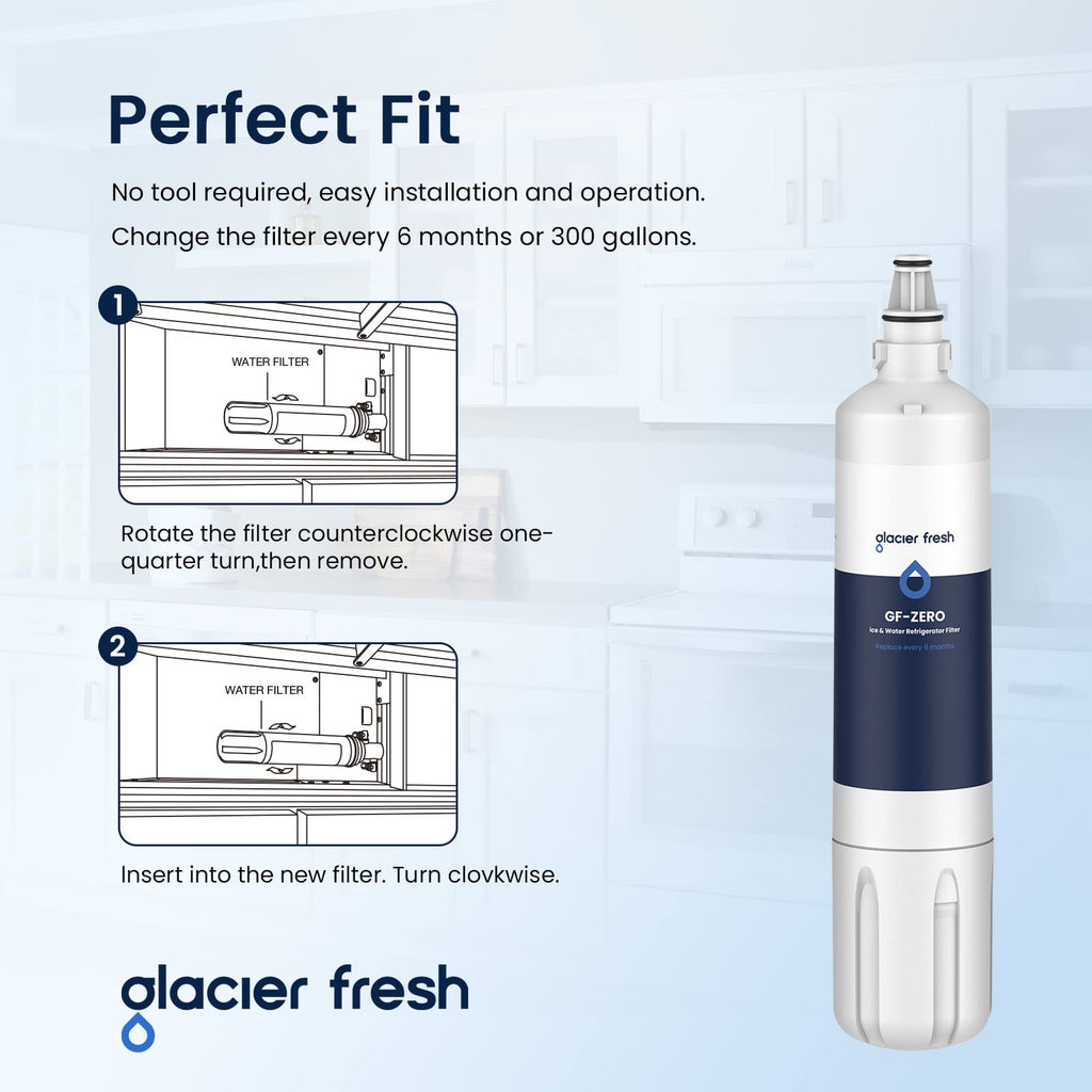 GLACIER FRESH 4204490 Water Filter Replacement for Sub-Zero 4204490, 4290510, 9030868 Refrigerator Water Filter, 2 Pack