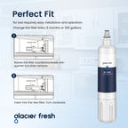GLACIER FRESH 4204490 Water Filter and 7007067 Air Purification Cartridge Combo Pack, Compatible with Sub-Zero 4204490, 4290510 Refrigerator Water Filter, 7042798/7007067 Air Filter(1+1)