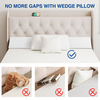 Welzona Queen Size Wedge Pillow Headboard/Bed Wedge Pillow for Headboard, Bed/Mattress Gap Filler (0-6"), Triangle Pillow Wedge for Gap, Comfortable High Density Foam Pillow (60"x 10"x 6")
