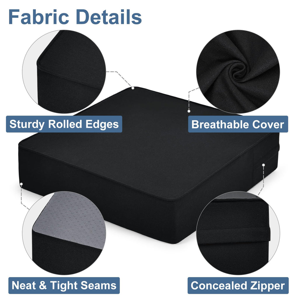 Shinnwa Gel Memory Foam Recliner Cushion for Elderly, Dual-Layer Foam Chair Pad, Extra Large Seat Cushion for Couch, Armchair, Wicker Chairs, Floor, 20 × 20 × 5in, Black