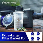 Aquastrong In/Above Ground Pool Pump High Flow Self Primming Swimming Pool Pump,Matta Black