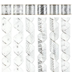 MEEDEE Silver Ribbon for Christmas Tree Silver Wired Ribbon 2.5 Inch 6 Rolls 36 Yards Silver Tree Ribbon Garland Christmas Ribbon Set Ribbon for Christmas Tree Decoration Topper Bow Making