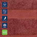 CANNON 100% Cotton Low Twist Wash Cloths (13" L x 13" W), 550 GSM, Highly Absorbent, Super Soft and Fluffy (6 Pack, Terracotta)
