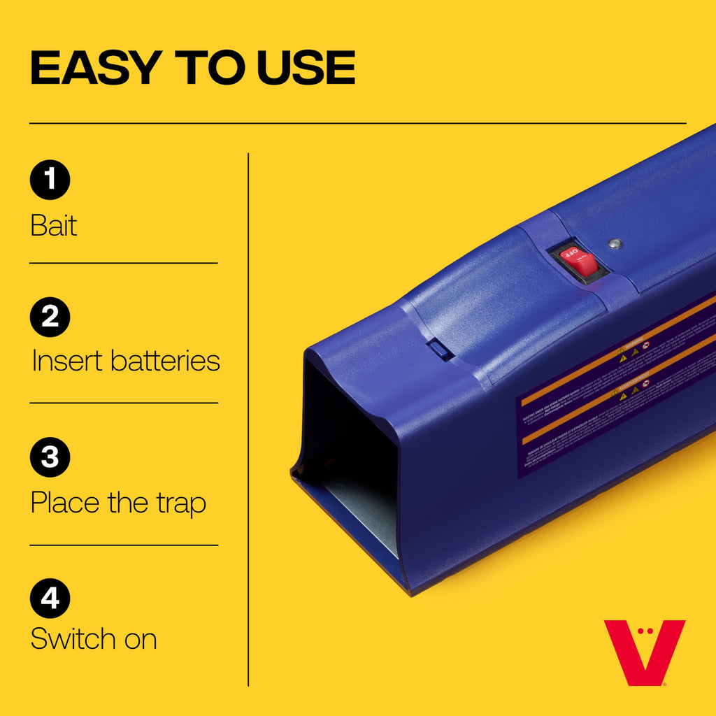 Victor Rat Zapper Classic Indoor Electronic Mouse and Rat Trap - 1 Electric Trap - RZC001-4 - Kill Up To 20 Rats - Easy to Use - LED Light Catch Alerts - Humanely Kill Mice and Rats - No See, No Touch