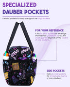 Bingo Bag with Pockets for Bingo Daubers Dabbers Dobbers Black Bingo Bag for Bingo Stuff Supplies Bingo Game Accessories for Bingo Lovers Players Bingo Prizes for Adults Seniors Elderly Juego de Bingo