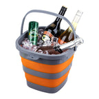 2 Pack Collapsible Plastic Bucket with 2.6 Gallon (10L) Each, Foldable Rectangular Tub for House Cleaning, Space Saving Outdoor Waterpot for Garden or Camping, Portable Fishing Water Pail