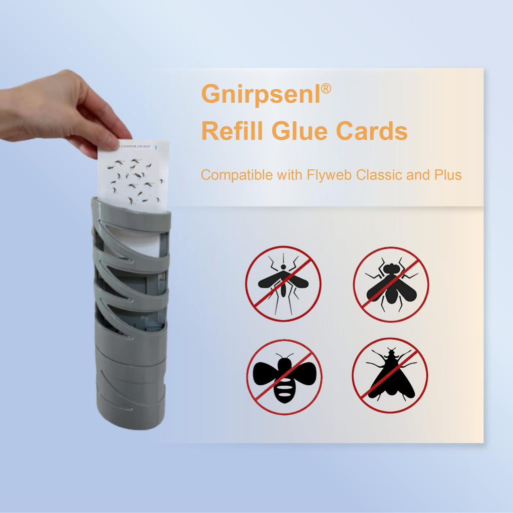 Gnirpsenl 40 Pack Fly Light Glue Boards Replacement Glue Cards for Gardner Flyweb Classic Fly Light and Plus Indoors Super Sticky - Fruit Flies, Gnats
