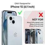 TAURI for iPhone 15 Case, [3 in 1] 1X Clear Case [Not-Yellowing] with 2X Screen Protector, [15 FT Military Grade Drop Protection] Shockproof Slim Phone Case for iPhone 15