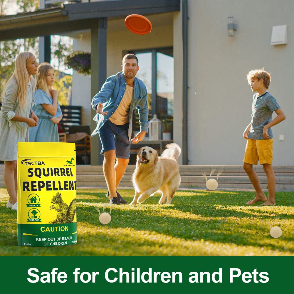 TSCTBA Squirrel Repellent Outdoor, Chipmunk Repellent Outdoor, Squirrel Repellent for Attic and Cars Engines, Ultra Powerful Squirrel Deterrent, Squirrel Repellent for Bird Feeders and Garden-12P