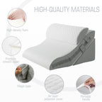 Foamalusion Bed Wedge Pillow for Sleeping 3PCS, 9 &12& 20 Inches Adjustable Memory Foam Wedge Pillow for Acid Reflux Relief, Pillow Wedge for After Surgery, Snoring, Back Pain