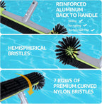 Sepetrel Deluxe Swimming Pool Cleaning Kit Including Professional Leaf Skimmer Net, 17.5" Pool Brush Head,Scrub Brush and 10.5 FT Pole