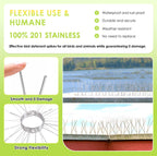 Valibe Pigeon Spikes Stainless Steel Bird Spikes for Outside to Keep Birds Away 12 Pack 10ft Coverage Bird Spikes Wire Prevention Spikes for Small Bird Squirrel for Fence Roof Blacony