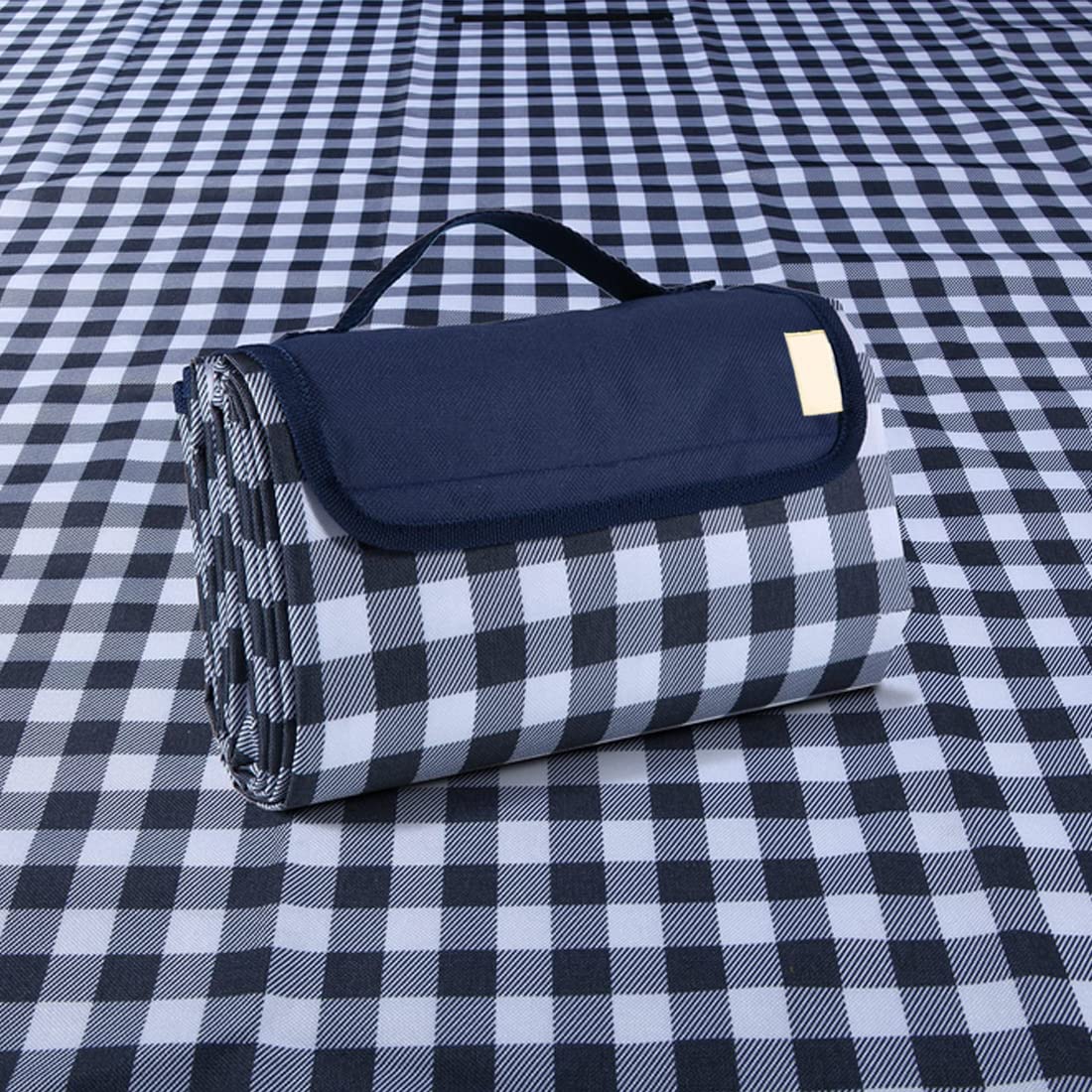 Extra Large Picnic Blanket Beach Blankets, Outdoor Foldable Waterproof Sand Mat for Beach Camping Hiking Travel Family Concerts Grass Park Music Festival Lawn Mats (Dark Blue, 80x60inch)