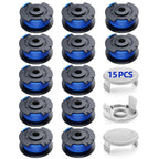Trimmer String for Ryobi One+ AC14RL3A,Line String Trimmer Replacement Spool 0.065-Inch Compatible with Ryobi 18v, 24v, and 40v Cordless String Trimmer, 15 Packs（12 Trimmer Line,3 Trimmer Cap）