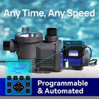 Aquastrong Variable Speed Pool Pump In/Above Pool Pump Energy Efficient High Flow Powerful Self Primming Swimming Pool Pumps with Filter Basket,Matta Black