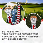 Pins & Aces Keep America Great Premium Golf Club Headcover - Quality Leather, Hand-Made Funny Head Cover - Style and Customize Your Golf Bag - Tour Inspired, Donald Trump Golf Design (Driver)
